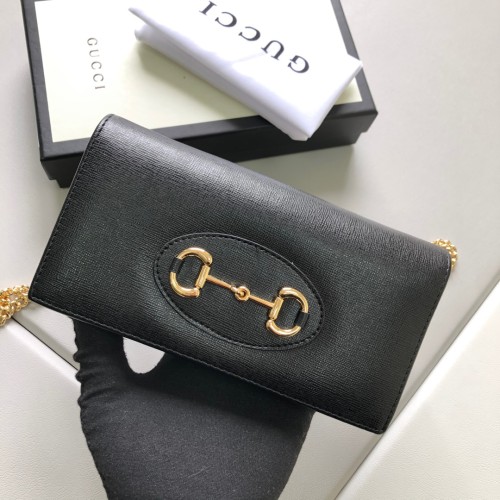 Gucci Womens Bags Crossbody Shoulder Messenger Bags Luxury Brand Gucci Horsebit 1955 wallet with chain in GG Supreme canvas with Original Box 621892 0YK0G 1000
