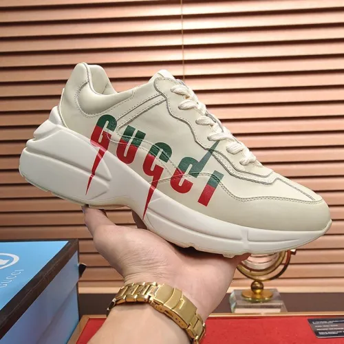 Gucci Women Shoes Women's Rhyton Gucci logo leather sneaker Luxury Brand with Original Box