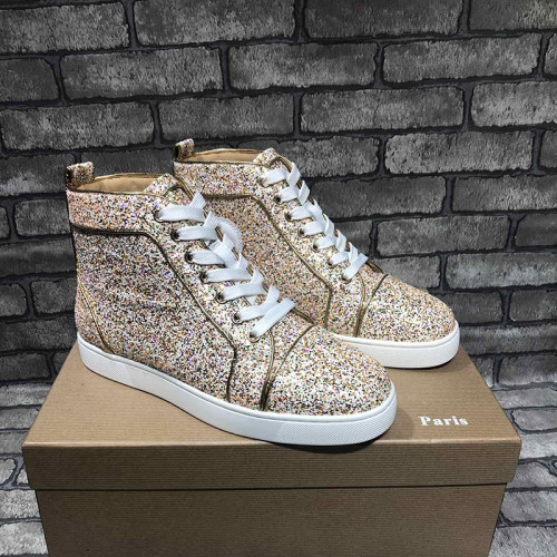 Christian Louboutin Mens Shoes Luxury Brand Red Bottom Design Louis Junior Spikes Flat with Original Box CL sneakers