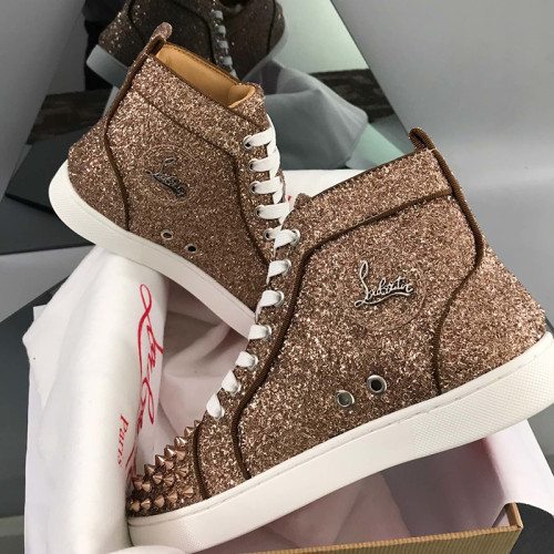 Christian Louboutin Mens Shoes Luxury Brand Red Bottom Design Louis Junior Spikes Flat with Original Box CL sneakers