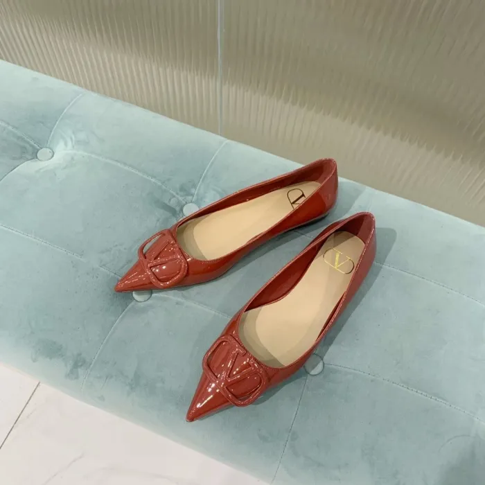 Valentino Women Shoes Mule Flip Flop Sandals VLOGO SIGNATURE CALFSKIN PUMP Flat Luxury Brand with Original Box