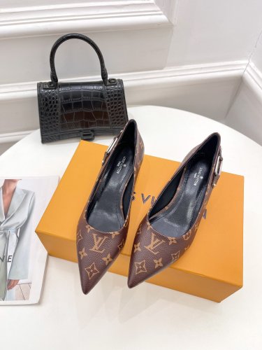 Louis Vuitton Womens Shoes Pumps Sandals Leather Design Luxury Brand Fashion Sandals with Original Box