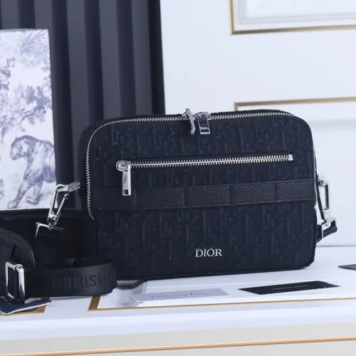 Dior Mens Bags Crossbody Bags SAFARI MESSENGER BAG Beige and Black Dior Oblique Jacquard with Original Box 1ESPO206YKY_H10E