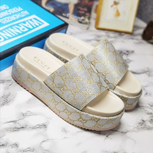 Gucci Mens Shoes Sandals Slides Slippers Luxury Brand Thick Sole Design with Original Box