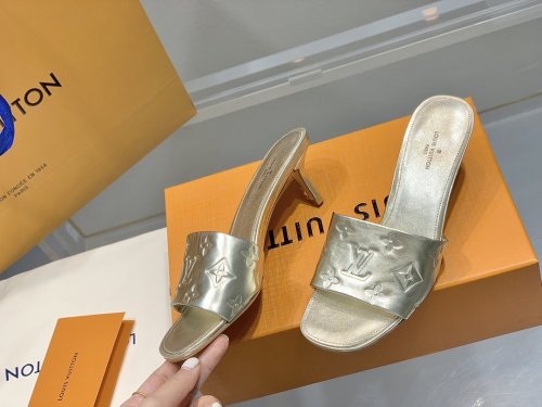 Louis Vuitton Womens Shoes Pumps Sandals Leather Design Luxury Brand Fashion Sandals with Original Box 5.5cm Heel