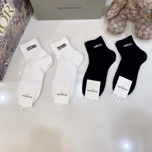Balenciaga Socks 4 Pairs with Original Box Luxury Brand Breathable Balenciaga Sock