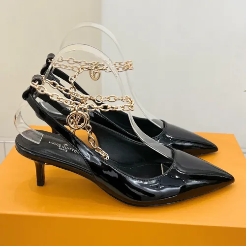Louis Vuitton Womens Shoes Sandals Slippers Leather Design Luxury Brand MANSION SL.BACK PUMP 5.5cm Heel Fashion Sandals with Original Box 1A94WO
