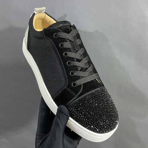 Christian Louboutin Mens Shoes Luxury Brand Red Bottom Design Louis Junior Spikes Flat with Original Box CL sneakers