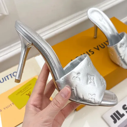Louis Vuitton Womens Shoes Sandals Slippers Luxury Brand REVIVAL MULE 1A9PH9 Monogram-embossed lambskin with Original Box 9.5cm Heel