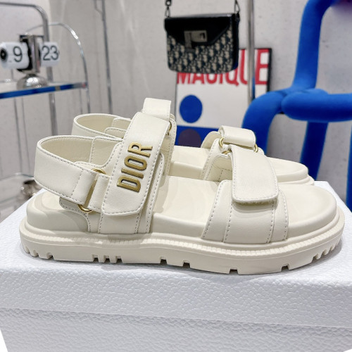 Dior Women Shoes Sandals Luxury Brand DIORACT SANDAL White Lambskin with Original Box KCQ547LAB_S03W