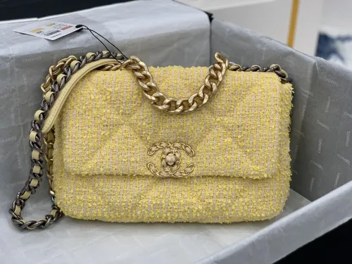 Chanel Womens Bags Shoulder Messenger Bags Chanel 19 Flap Bag Luxury Brand with Original Box