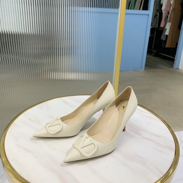 Valentino Women Shoes Mule Flip Flop Sandals VLOGO SIGNATURE CALFSKIN PUMP 80MM Luxury Brand with Original Box