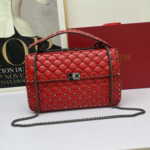 Valentino Womens Bags Crossbody Bags Handbags Luxury Brand LARGE ROCKSTUD SPIKE NAPPA LEATHER BAG with Original Box