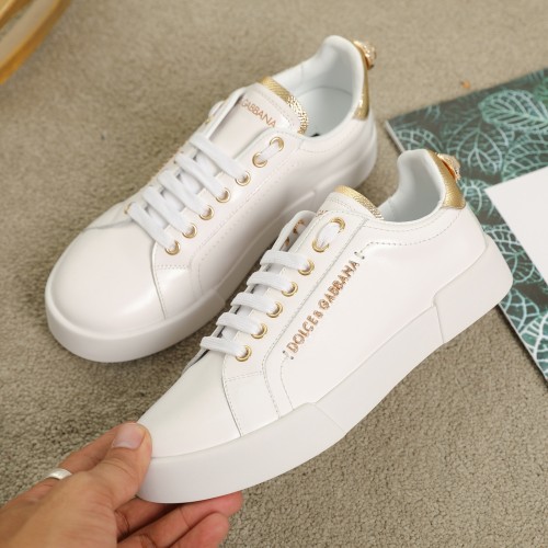 Dolce&Gabbana Womens Mens Shoes Fashion Sneakers Luxury Brand Calfskin Nappa Portofino Sneakers With Lettering CK0159AN2988B996