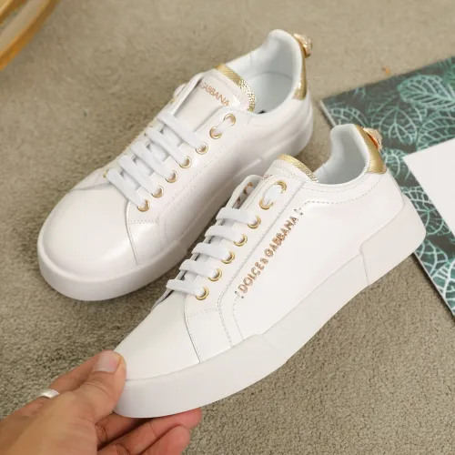 Dolce&Gabbana Womens Mens Shoes Fashion Sneakers Luxury Brand Calfskin Nappa Portofino Sneakers With Lettering CK0159AN2988B996