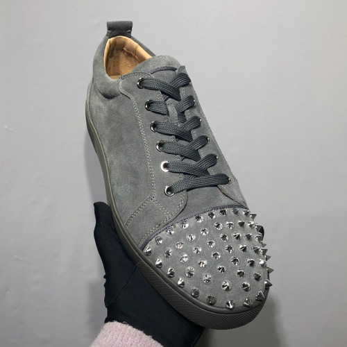Christian Louboutin Mens Shoes Luxury Brand Red Bottom Design Louis Junior Spikes Flat with Original Box CL sneakers