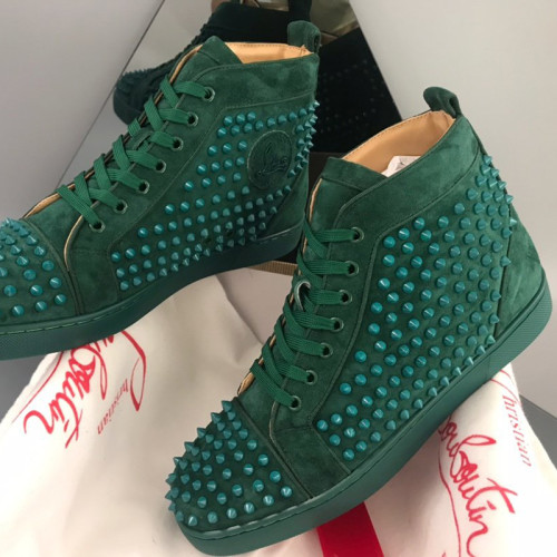 Christian Louboutin Mens Shoes Luxury Brand Red Bottom Design Louis Junior Spikes Flat with Original Box CL sneakers
