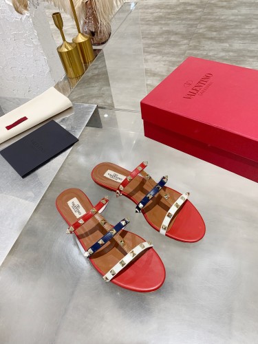 Valentino Women Shoes Mule Flip Flop Sandals ROMAN STUD SLIDE SANDAL IN QUILTED NAPPA with Original Box Luxury Brand