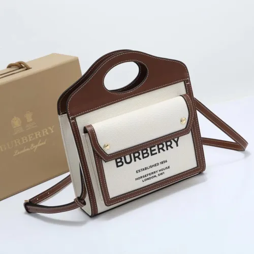 Burberry Womens Bag Mini Two-tone Canvas and Leather Pocket Bag