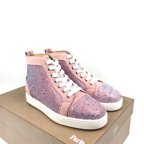 Christian Louboutin Mens Shoes Luxury Brand Red Bottom Design Louis Junior Spikes Flat with Original Box CL sneakers