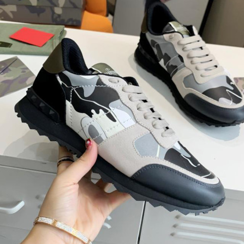 Valentino Men Shoes Fashion Design Luxury Brand ROCKSTUD CALFSKIN SNEAKER with Original Box