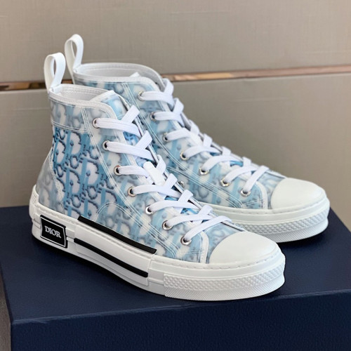 Dior Mens Shoes Sneakers Casual Luxury Brand B23 HIGH-TOP SNEAKER Dior Oblique Canvas with Original Box 3SH118ZMK_H761