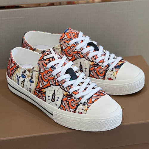 Burberry Men Shoes Fashion Luxury Brand Vintage Cotton Sneaker Casual Shoes for Men with Original Box