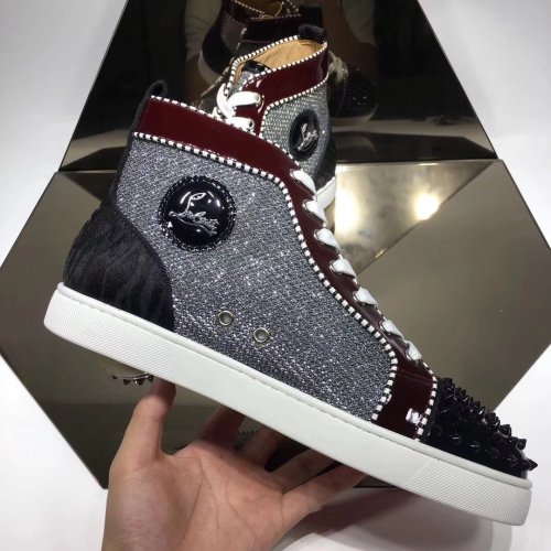 Christian Louboutin Mens Shoes Luxury Brand Red Bottom Design Louis Junior Spikes Flat with Original Box CL sneakers