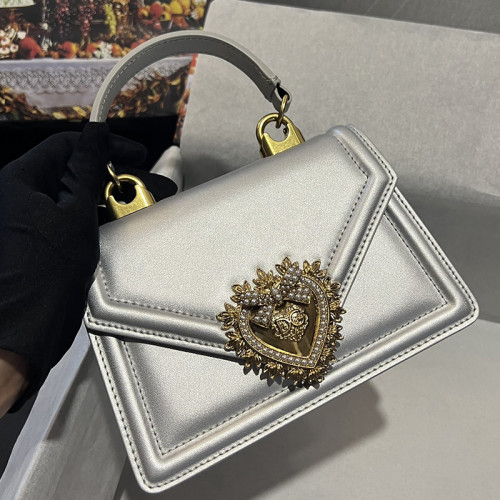 Dolce&Gabbana Womens Bags Handbags Luxury Brand Runaway Small smooth calfskin Devotion bag 19 x 13 x 4.5 cm