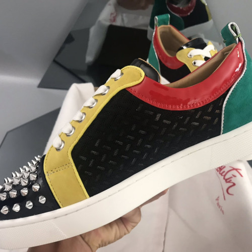 Christian Louboutin Mens Shoes Luxury Brand Red Bottom Design Louis Junior Spikes Flat with Original Box CL sneakers