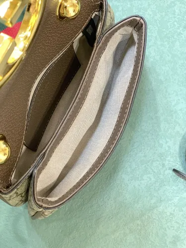Gucci Womens Bags Shoulder Messenger Bag Luxury Brand Gucci Blondie mini bag in beige and ebony supreme with Original Box 698643 UXXAG 9161