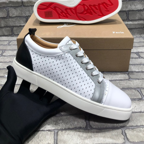 Christian Louboutin Mens Shoes Luxury Brand Red Bottom Design Louis Junior Spikes Flat with Original Box CL sneakers