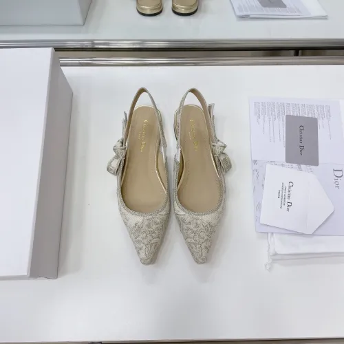Dior Women Shoes Pumps Luxury Design Fashion Type High Heel Shoes for Wedding Style J'ADIOR SLINGBACK PUMP Cotton Embroidery with Micro Houndstooth Motif with Original Box