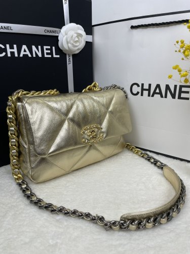 Chanel Womens Bags Shoulder Messenger Bags Chanel 19 Flap Bag Luxury Brand with Original Box