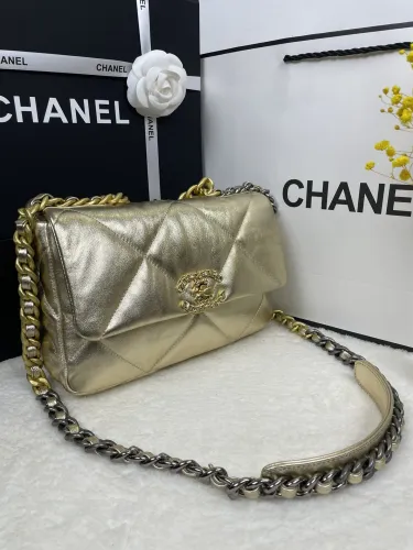 Chanel Womens Bags Shoulder Messenger Bags Chanel 19 Flap Bag Luxury Brand with Original Box
