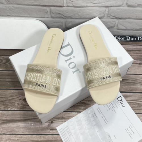 Dior Women Shoes Mule DWAY SLIDE Luxury Brand Womens Sandals Slippers with Original Box