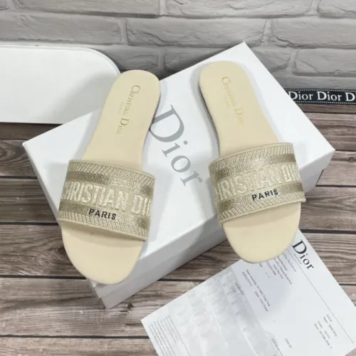 Dior Women Shoes Mule DWAY SLIDE Luxury Brand Womens Sandals Slippers with Original Box