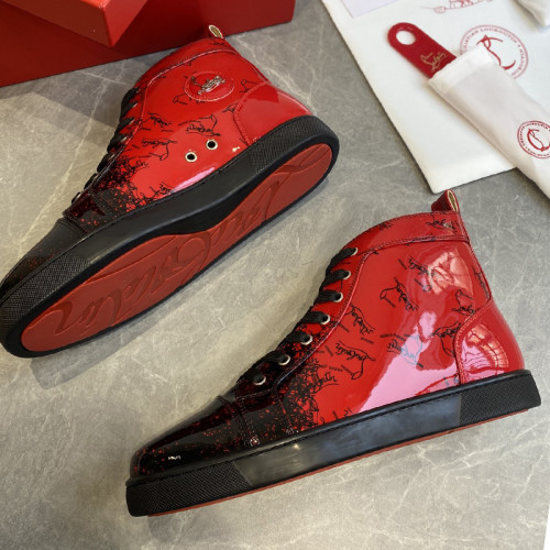 Christian Louboutin Mens Shoes Luxury Brand Red Bottom Design Louis Junior Spikes Flat with Original Box CL sneakers