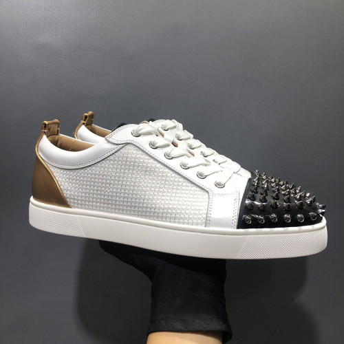 Christian Louboutin Mens Shoes Luxury Brand Red Bottom Design Louis Junior Spikes Flat with Original Box CL sneakers