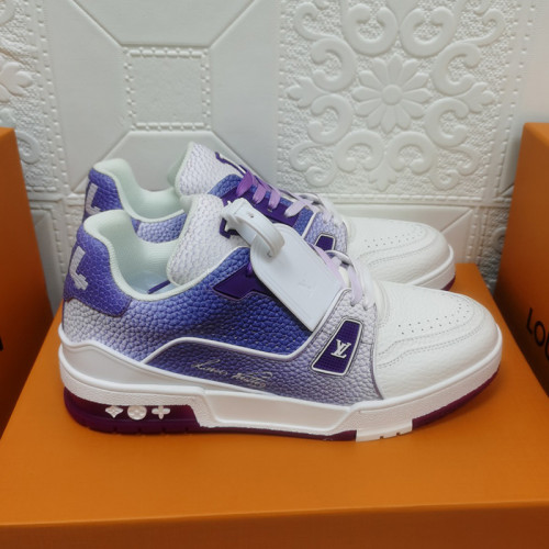 Louis Vuitton Womens Shoes Fashion Sneakers Design Luxury Brand LV TRAINER SNEAKER Mix of materials with Original Box 1A9JI9
