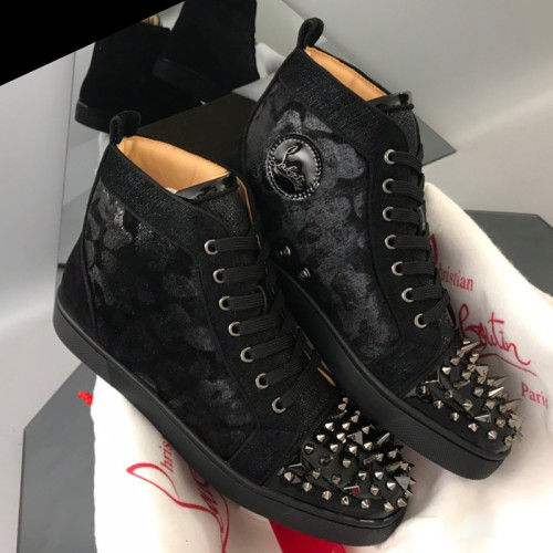 Christian Louboutin Mens Shoes Luxury Brand Red Bottom Design Louis Junior Spikes Flat with Original Box CL sneakers
