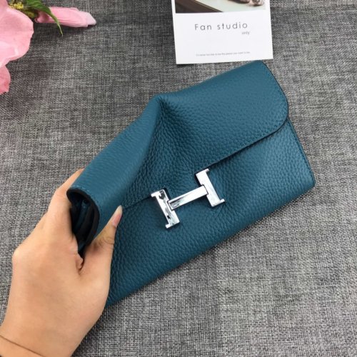 Hermes Womens Mens Wallets Purse Card Holder Leather Long Design Coin Bag with Original Box