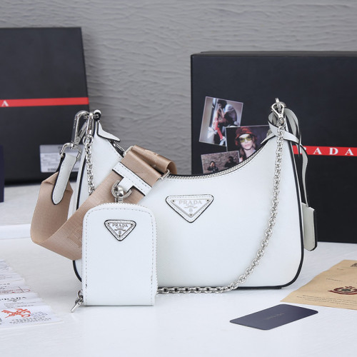 Prada Men Womens Shoulder Bags with Original Box 1BH204_R064_F0009_V_V1L Luxury Brand Prada Re-Edition 2005 Saffiano leather bag