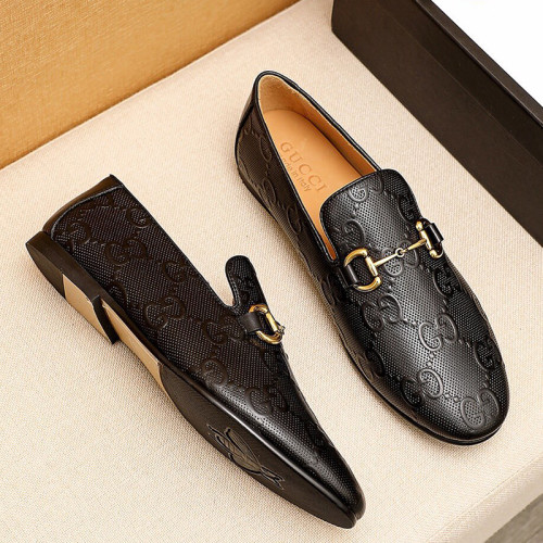 Gucci Mens Shoes Leather Design Luxury Brand Business Dress Shoes for Men with Original Box