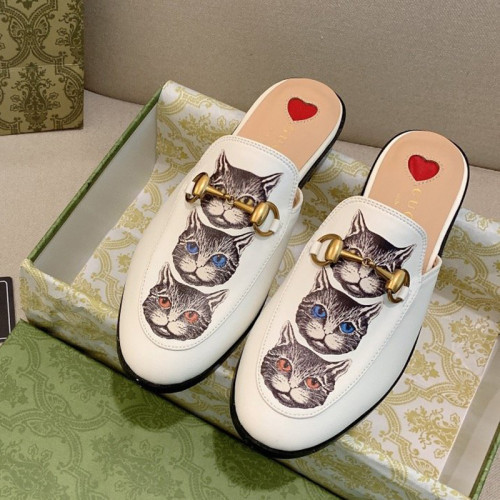 Gucci Womens Shoes Slippers Slides Casual Design Luxury Brand Leather Princetown leather slipper with Original Box