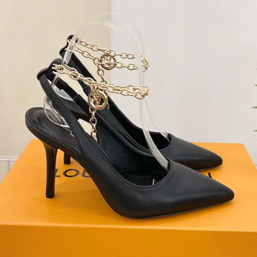 Louis Vuitton Womens Shoes Sandals Slippers Leather Design Luxury Brand MANSION SL.BACK PUMP 9cm Heel Fashion Sandals with Original Box 1A964O