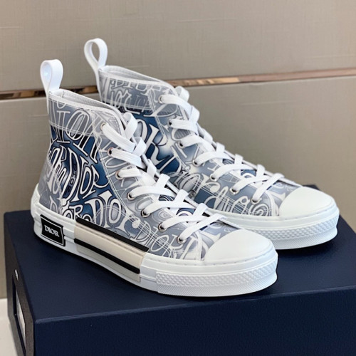 Dior Mens Shoes Sneakers Casual Luxury Brand B23 HIGH-TOP SNEAKER Dior Oblique Canvas with Original Box 3SH118ZMK_H761
