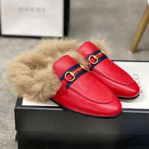 Gucci Womens Shoes Casual Loafers Design Luxury Brand Leather Princetown with Original Box