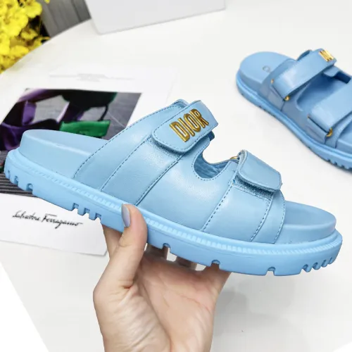 Dior Women Shoes Sandals Luxury Brand DIORACT SLIDE Lambskin with Original Box KCQ719LNY_S29X