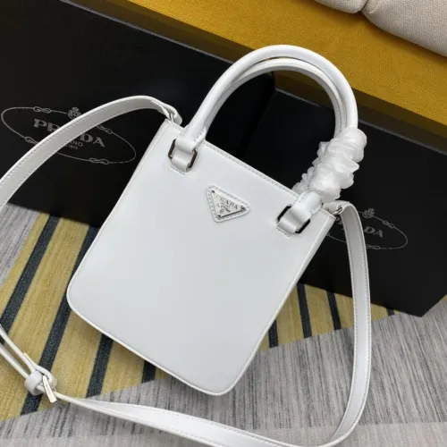 Prada Womens Bag Small Brushed Leather Tote
